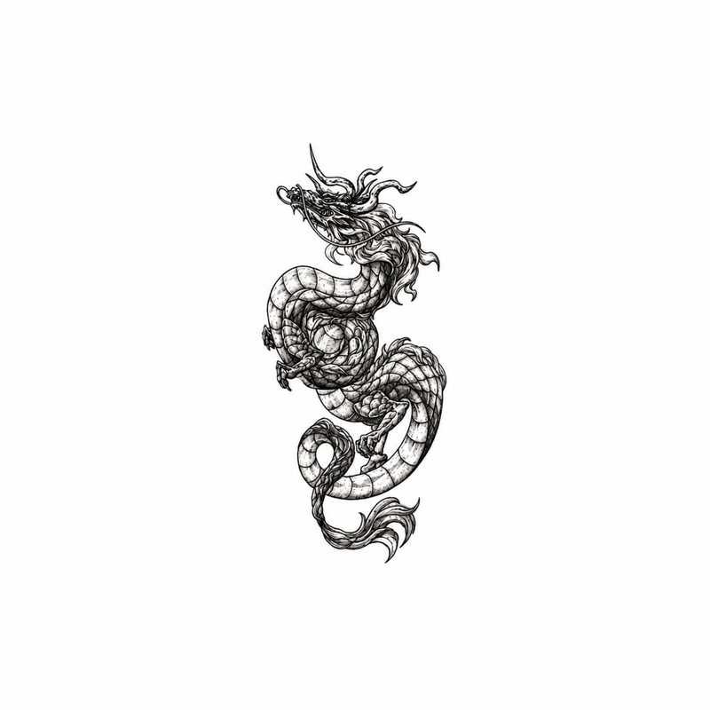 Dragon temporary tattoo sticker, waterproof magic tattoo, lasts up to 15 days, fake tattoo, semi-permanent tattoo