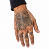 Semi-Permanent Waterproof Tattoos, Retro Graffiti Style - "Family & Dream" Rose and White Dove Pattern - Fashionable English Men's Tattoo - Temporary Tattoo for Neck, Hand, Finger, Lasts 15 Days