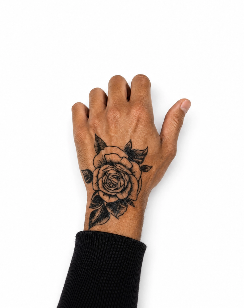 Flower temporary tattoo sticker, waterproof magic tattoo, lasts up to 15 days fake tattoo, semi-permanent tattoo